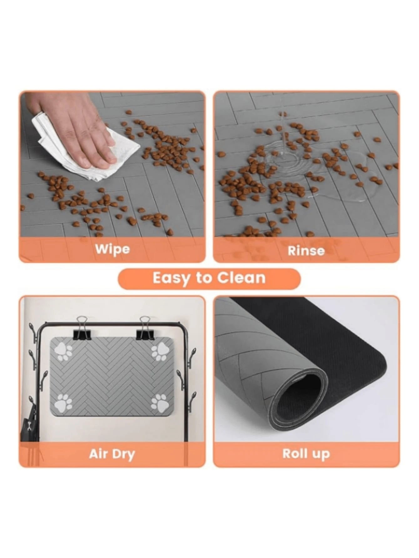 Fast-Drying Pet Feeding Mat | Absorbent Waterproof Food & Water Bowl Mat