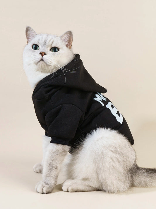 Letter Graphic Pet Hoodie for Cats & Dogs | Soft Pet Sweatshirt