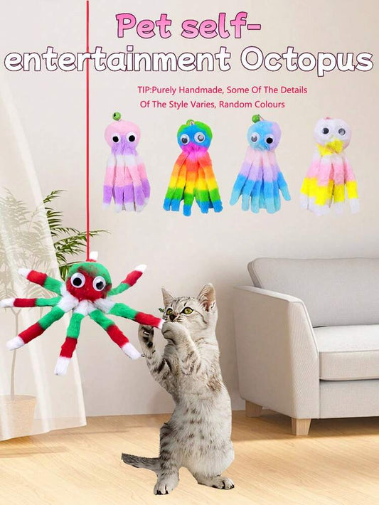 3PCS Hanging Octopus Cat Toys | Interactive Suction Cup Cat Toy