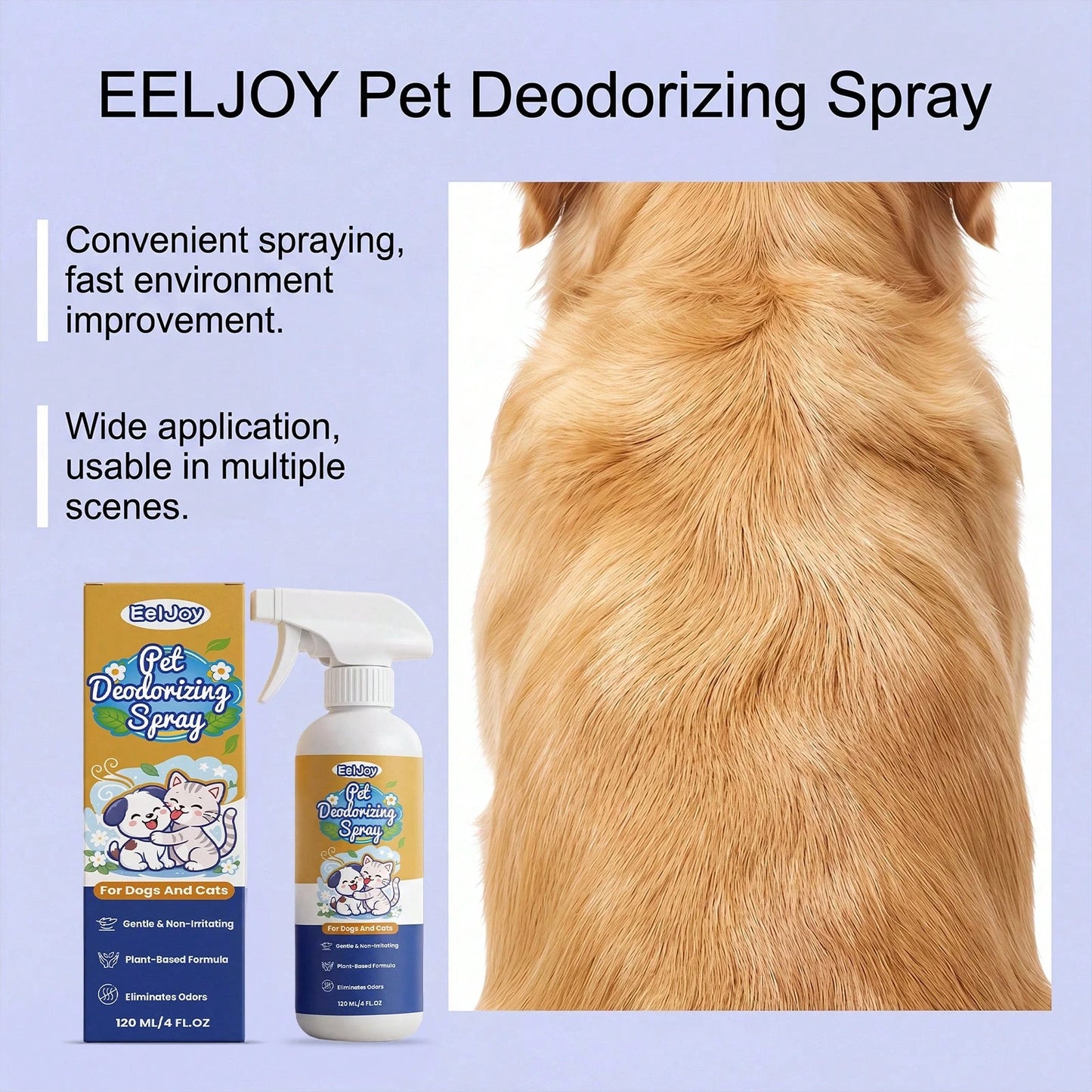 120ml Pet Deodorizing Spray – Cat & Dog Urine Odor & Stain Remover