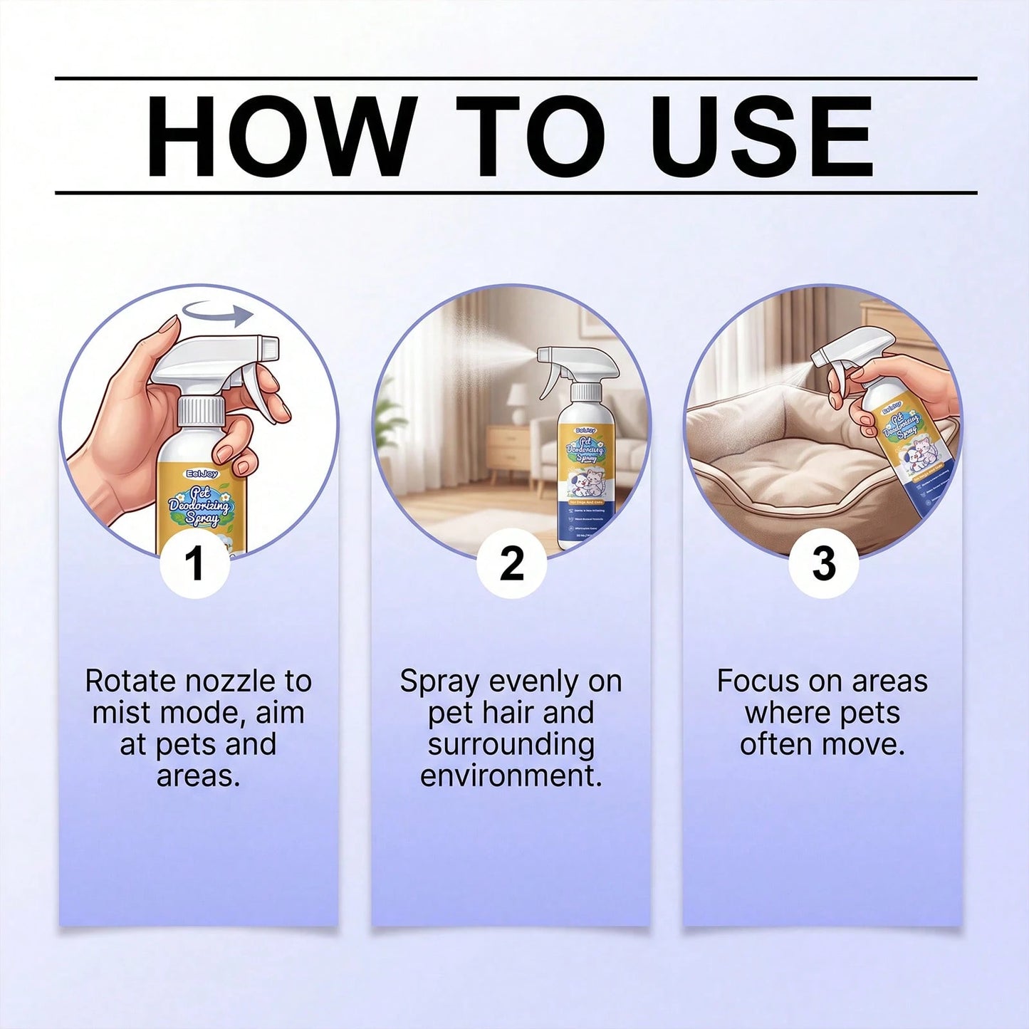120ml Pet Deodorizing Spray – Cat & Dog Urine Odor & Stain Remover
