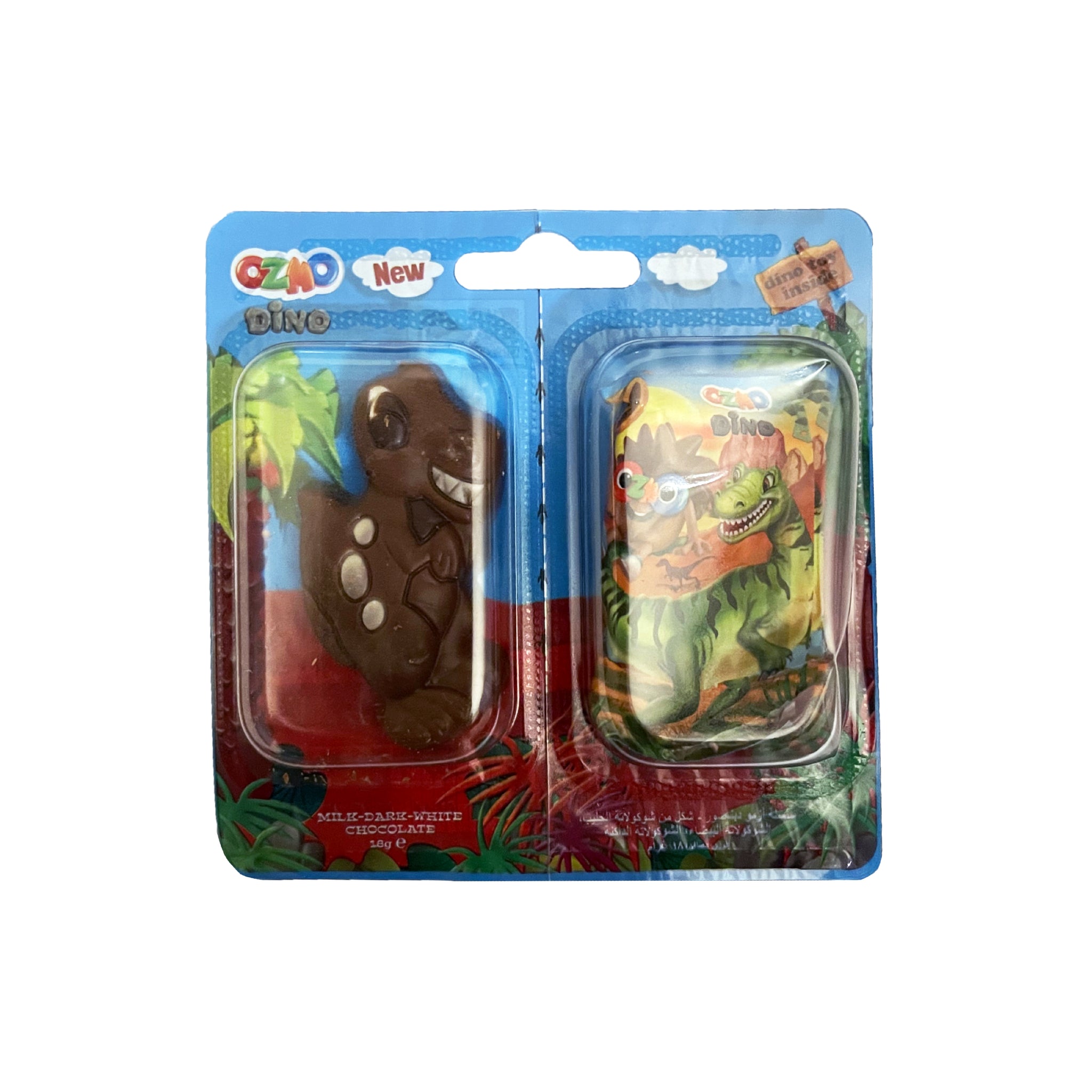 OZMO Dino: Dinosaurs Shaped Chocolate + dinosaur toy (18g) - 16 Pieces per box