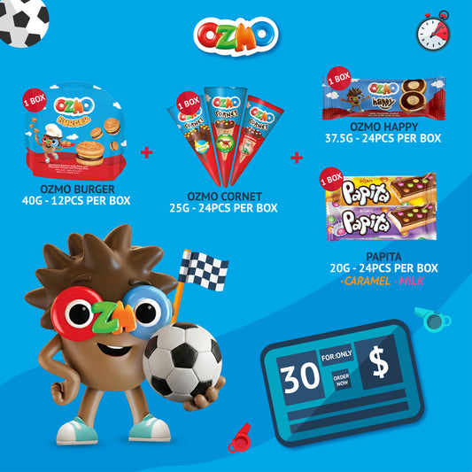 OZMO World Cup Bundle offer: Burger + Cornet + Happy + Papita