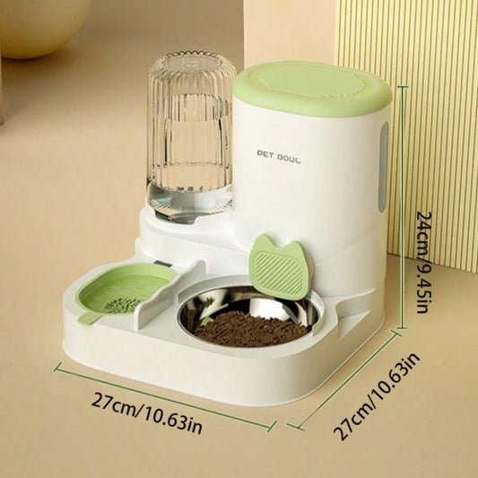 2-in-1 Pet Feeding & Water Station | Automatic Water Dispenser Bowl for Cats & Dogs
