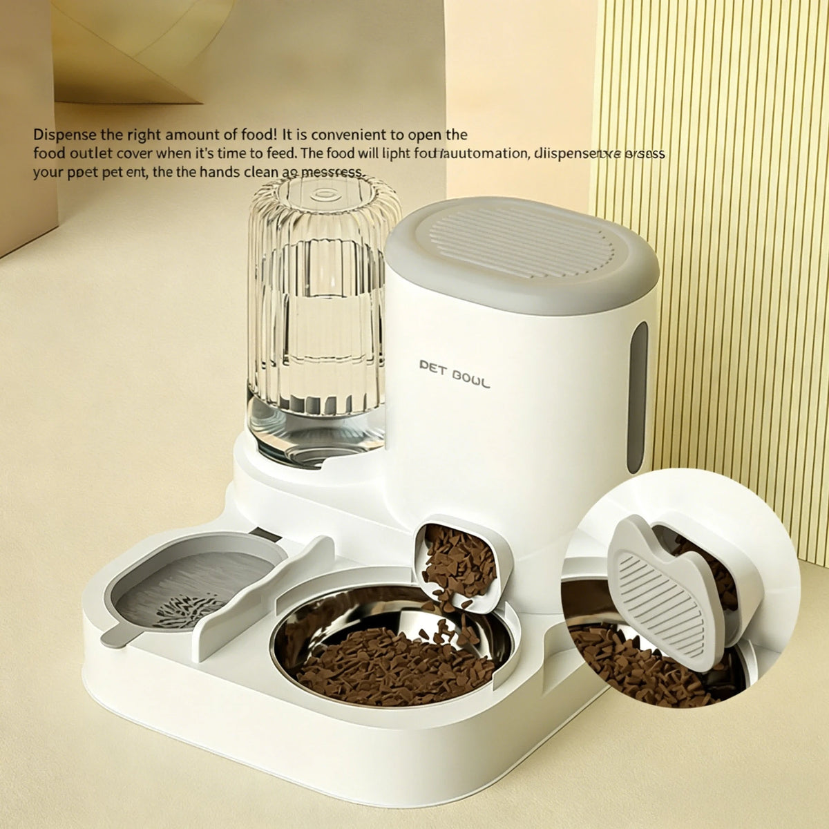 2-in-1 Pet Feeding & Water Station | Automatic Water Dispenser Bowl for Cats & Dogs