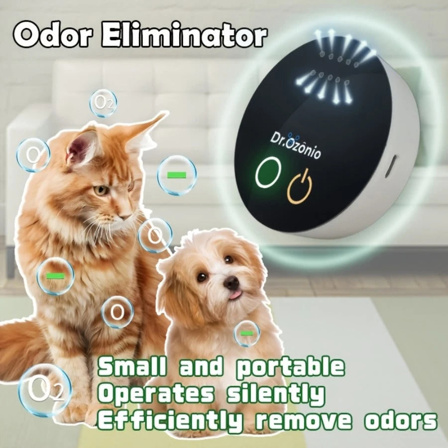 Pet Odor Eliminator – USB & Battery Ozone Deodorizer for Home & Litter Box