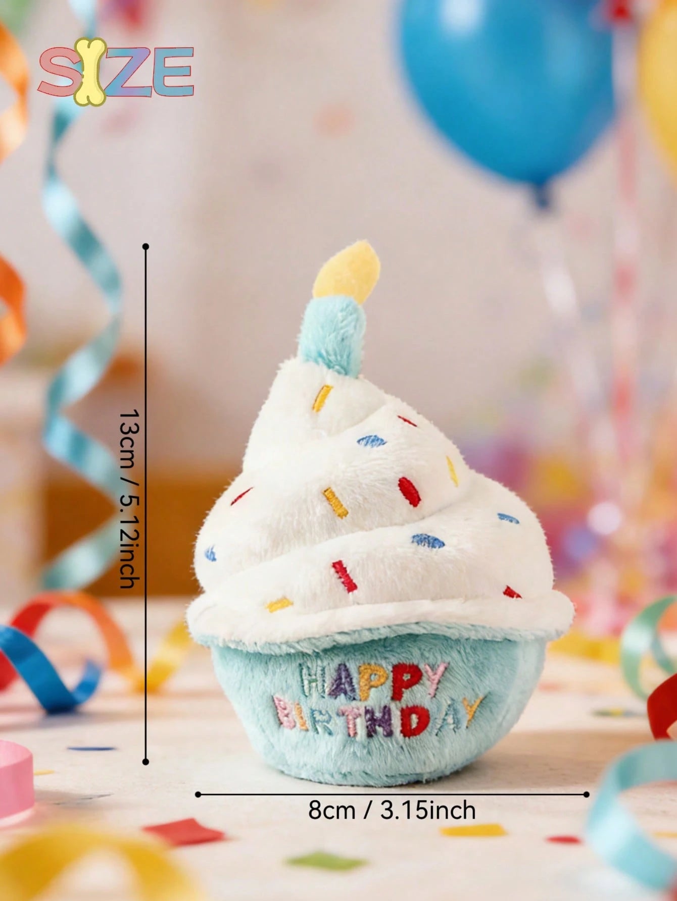 Interactive Pet Birthday Cake Toy with Sound for Dogs & Cats | Plush Birthday Party Toy