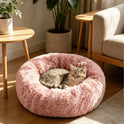 Plush Round Pet Bed – Soft Cozy Cat & Dog Bed with Non-Slip Base