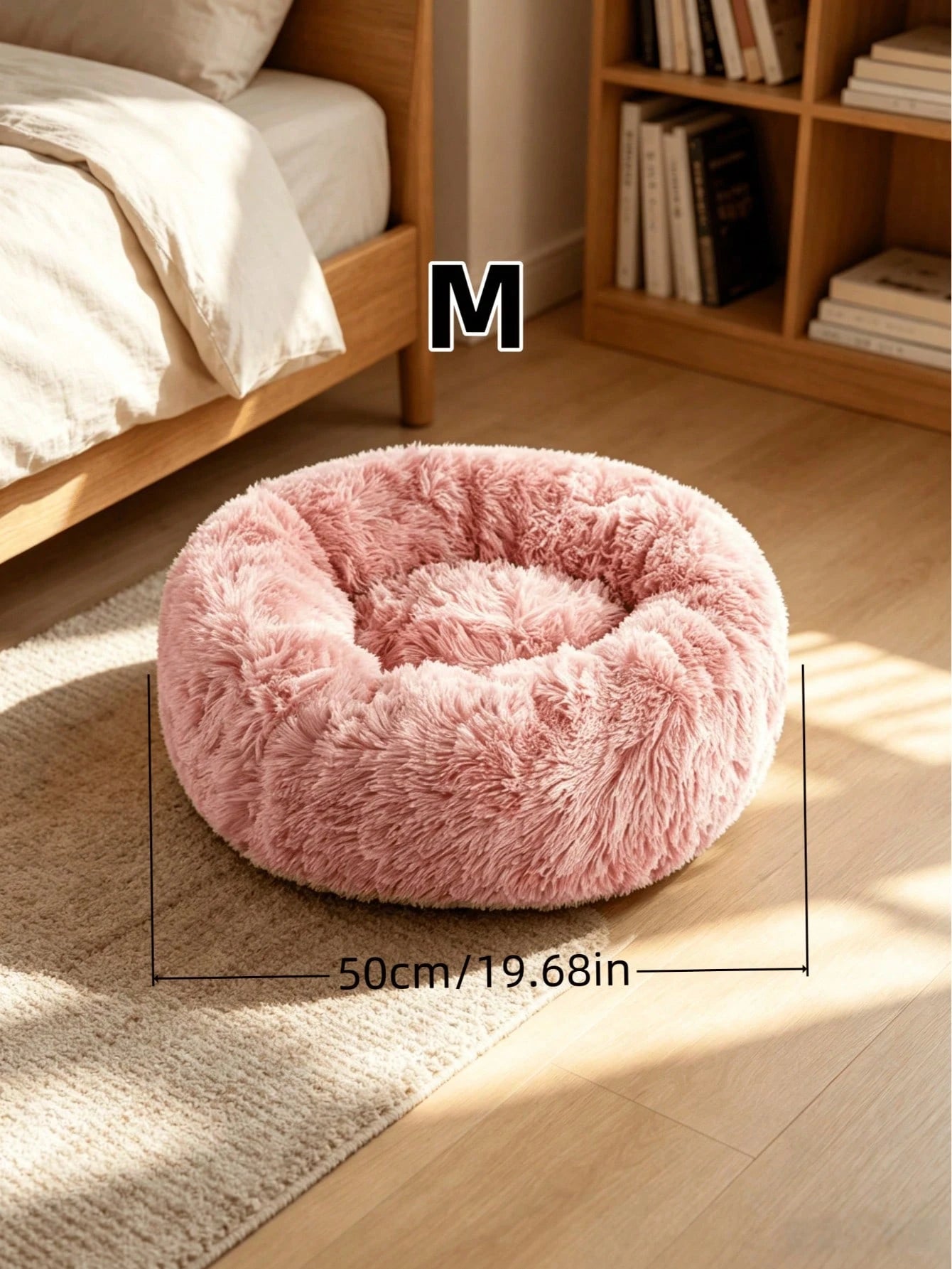 Plush Round Pet Bed – Soft Cozy Cat & Dog Bed with Non-Slip Base
