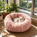 Plush Round Pet Bed – Soft Cozy Cat & Dog Bed with Non-Slip Base