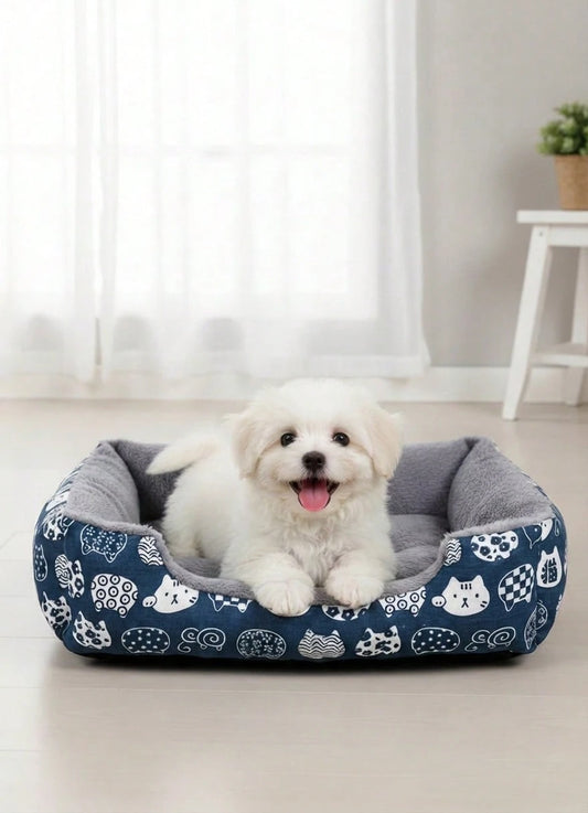 Soft Plush Pet Bed for Cats & Small Dogs | Cozy Indoor Cushion