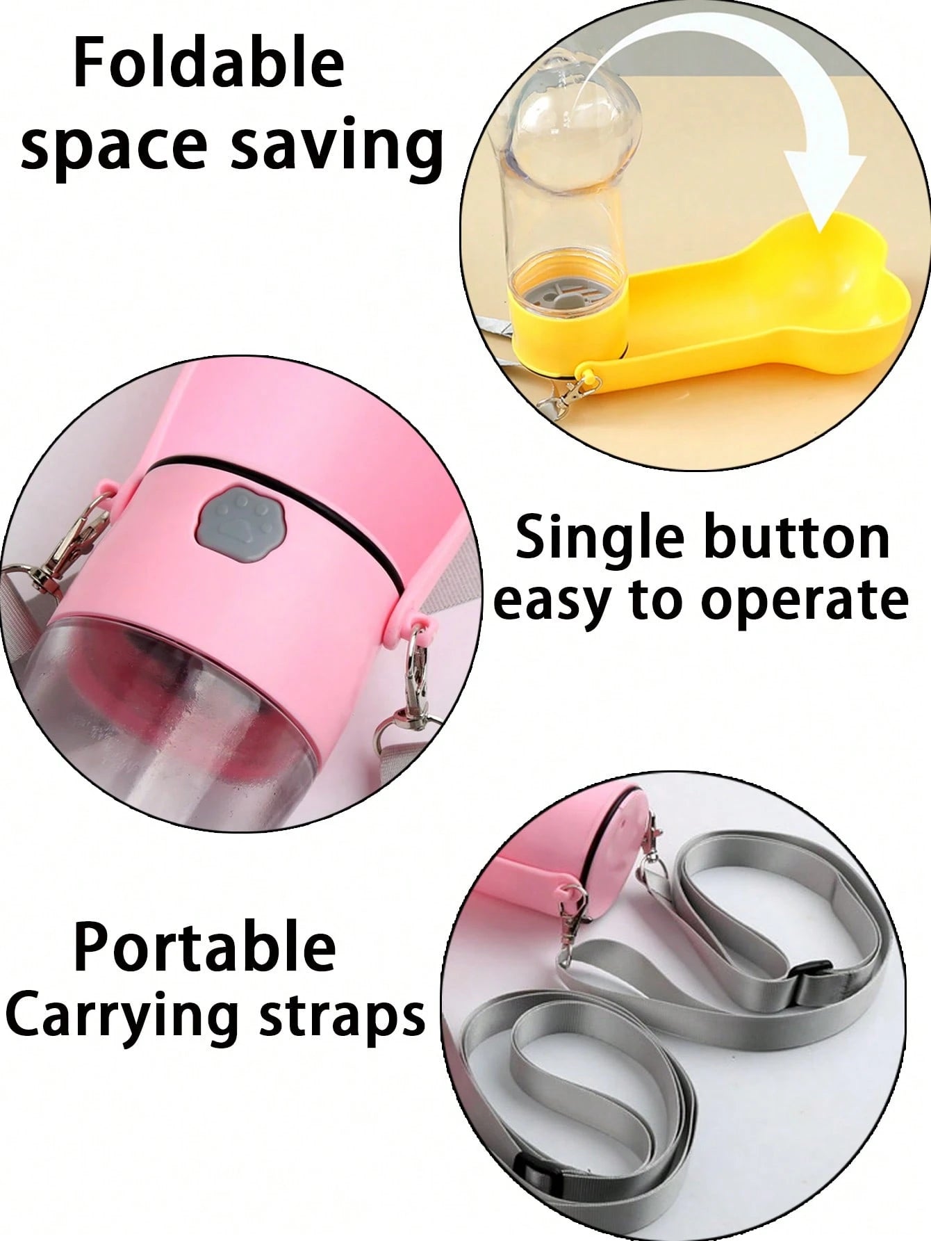 Portable Bone-Shaped Pet Water Bottle & Bowl for Dogs & Cats