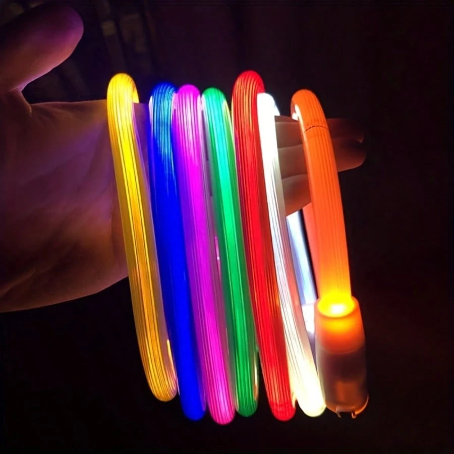 USB Rechargeable LED Dog Collar | Glowing Safety Collar for Pets