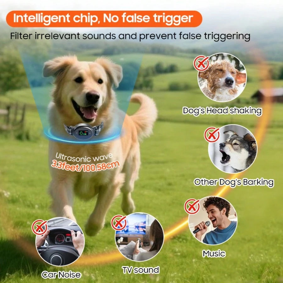No-Shock Dog Training Collar – 3-Mode Vibration & Beep Anti-Bark Collar