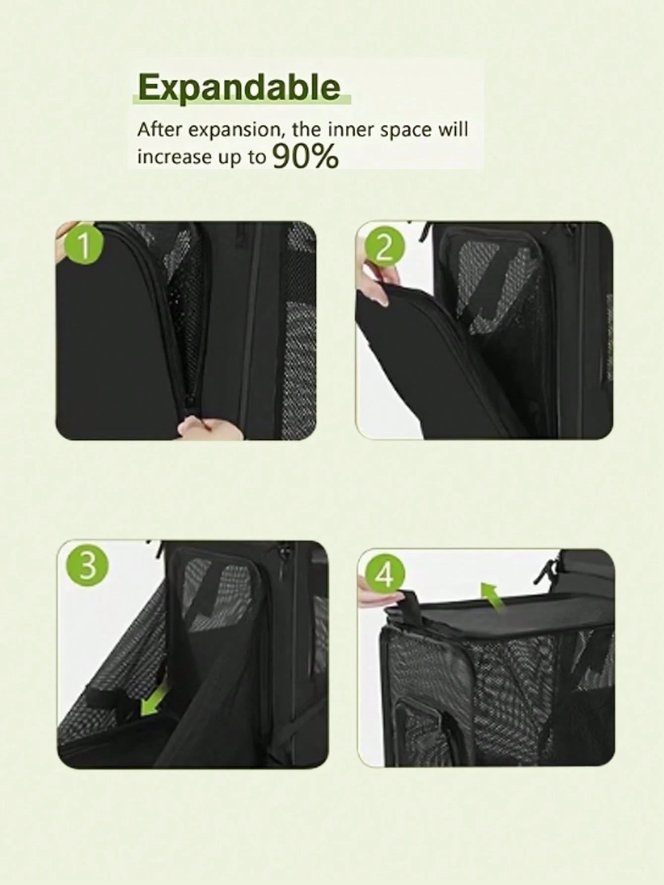 Expandable Pet Carrier Backpack with Sunshade | Cat & Dog Travel Bag