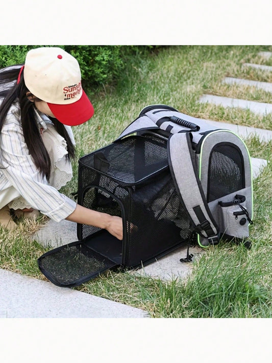 Expandable Pet Carrier Backpack with Sunshade | Cat & Dog Travel Bag