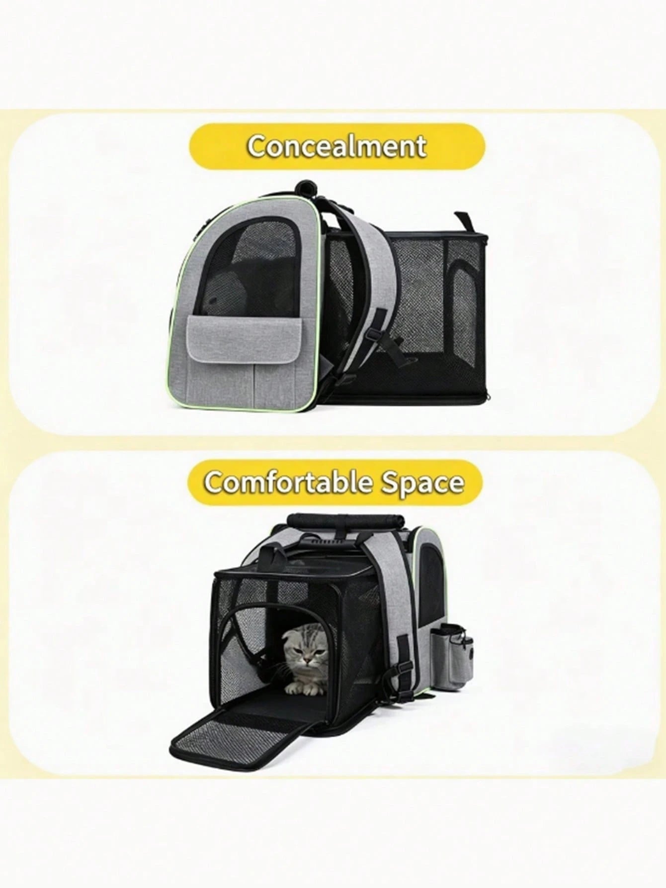 Expandable Pet Carrier Backpack with Sunshade | Cat & Dog Travel Bag