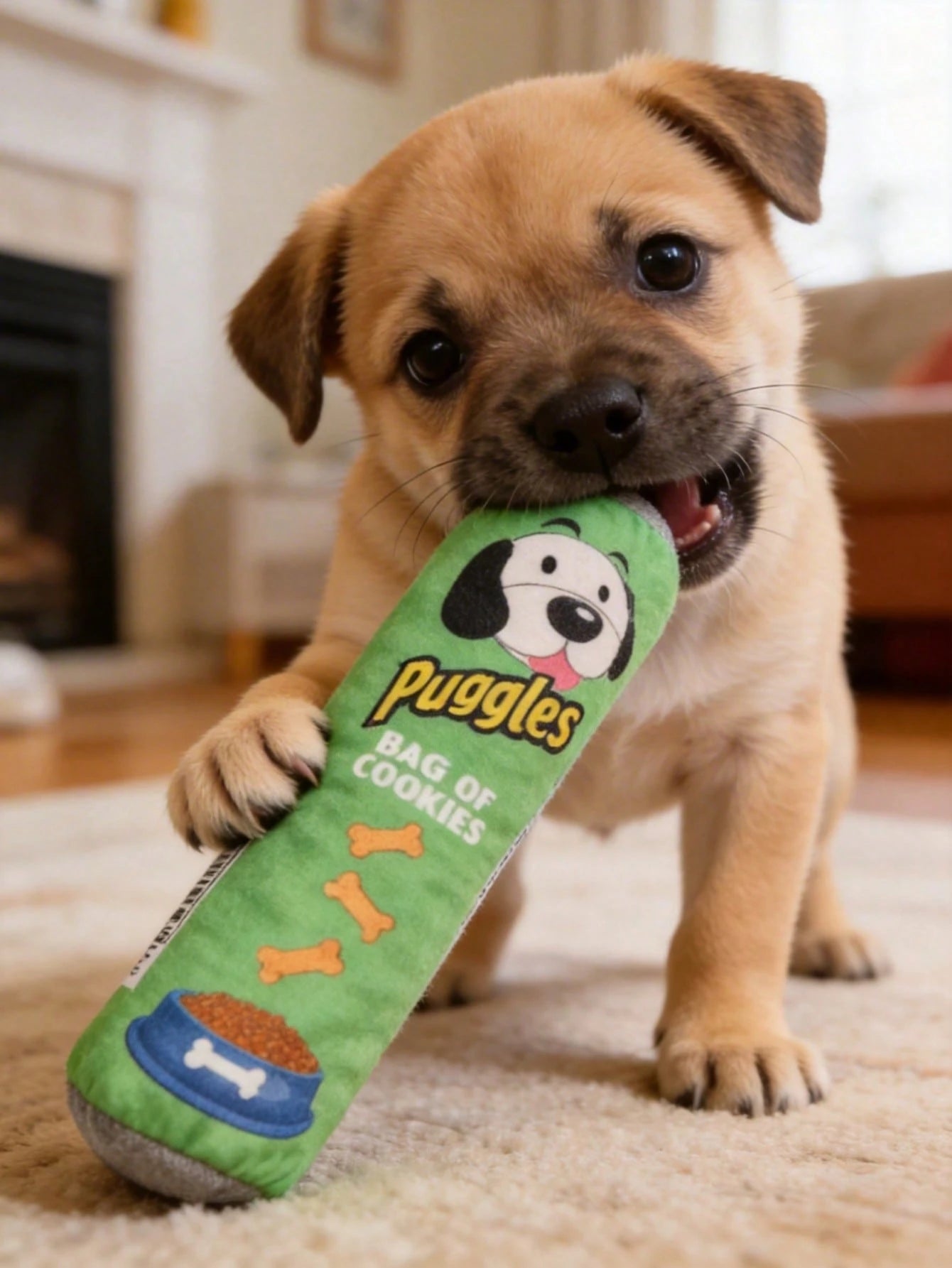 Potato Chip Plush Dog Toy with Squeaker | Interactive Chew Toy for Puppies & Small Dogs (set of 2 pieces))