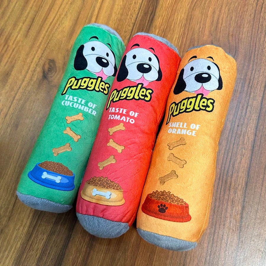 Potato Chip Plush Dog Toy with Squeaker | Interactive Chew Toy for Puppies & Small Dogs (set of 2 pieces))