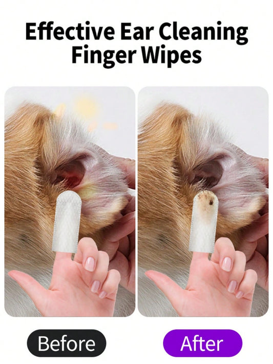 50pcs Pet Ear Cleaning Wipes | Coconut Scent for Dogs & Cats