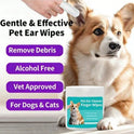 50pcs Pet Ear Cleaning Wipes | Coconut Scent for Dogs & Cats