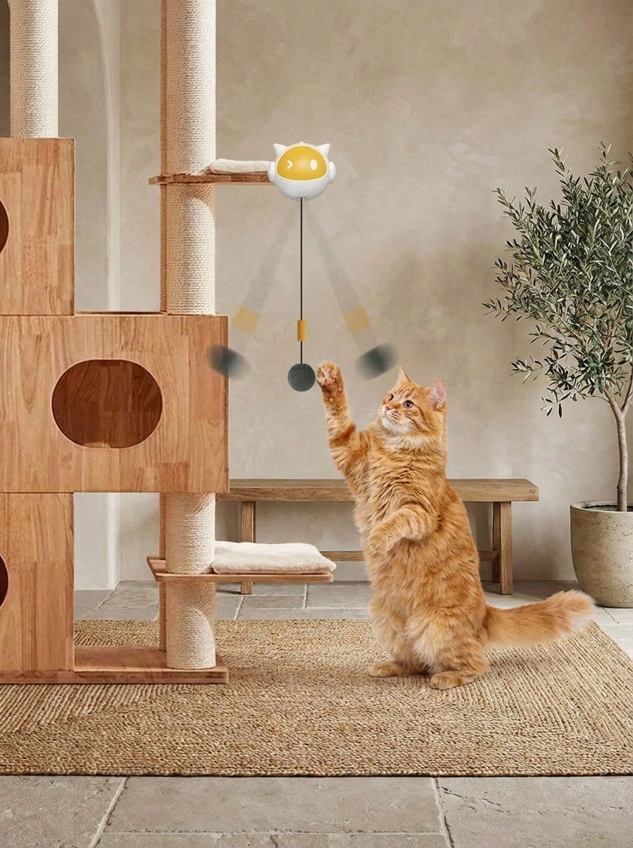 Interactive Automatic Cat Toy | Moving Ball & Hanging Teaser