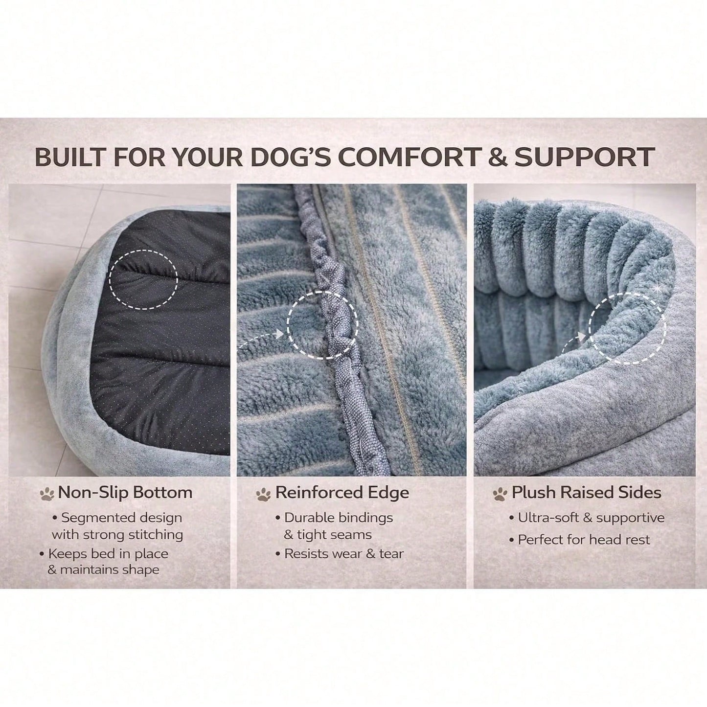 High-Cushion Pet Sofa Bed – Washable Non-Slip Bed for Cats and Small to Large Dogs