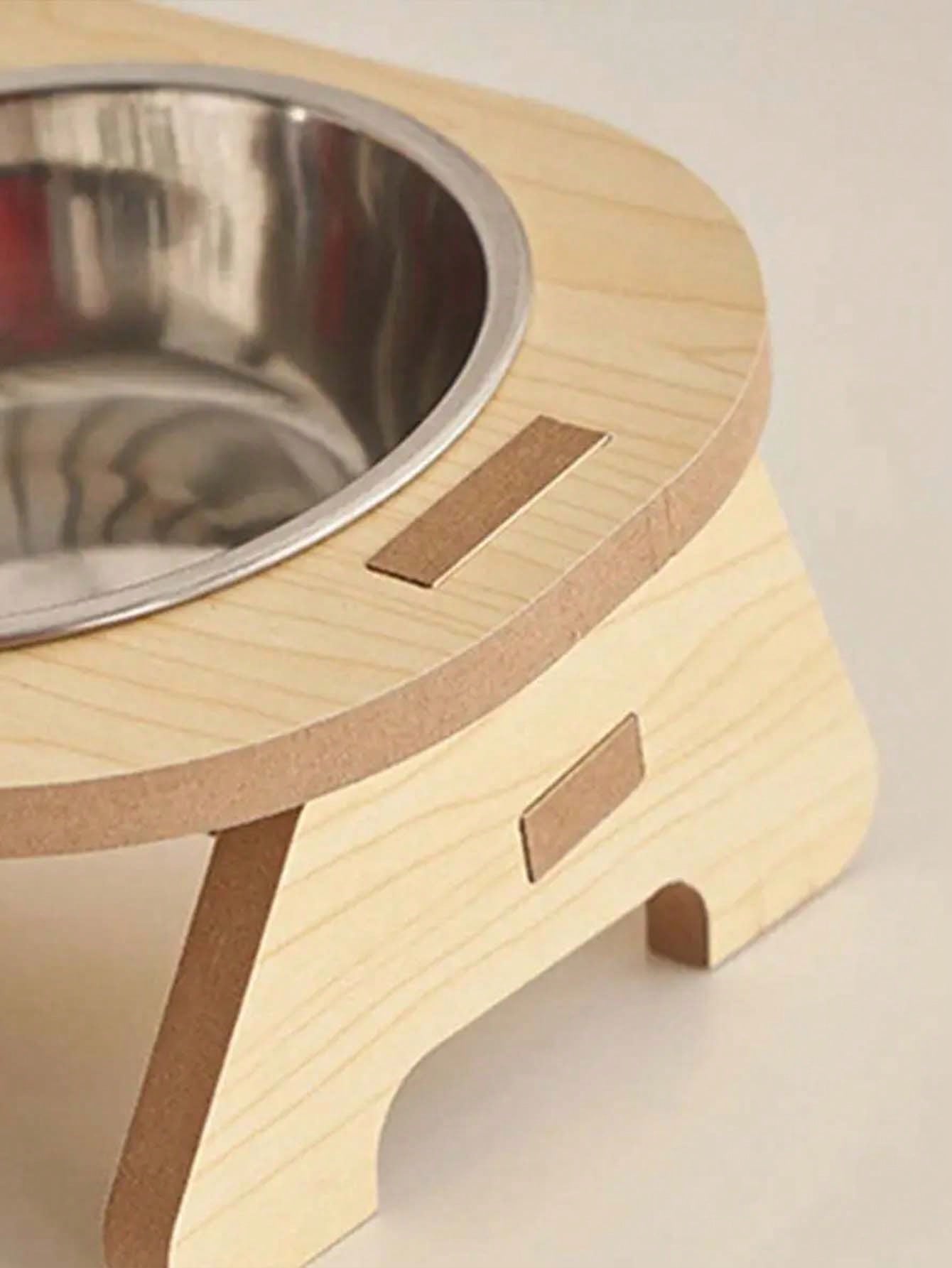 Tilted Stainless Steel Pet Bowl with Stand | Anti-Spill Cat & Dog Feeder