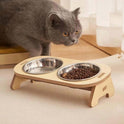 Tilted Stainless Steel Pet Bowl with Stand | Anti-Spill Cat & Dog Feeder