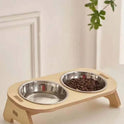 Tilted Stainless Steel Pet Bowl with Stand | Anti-Spill Cat & Dog Feeder