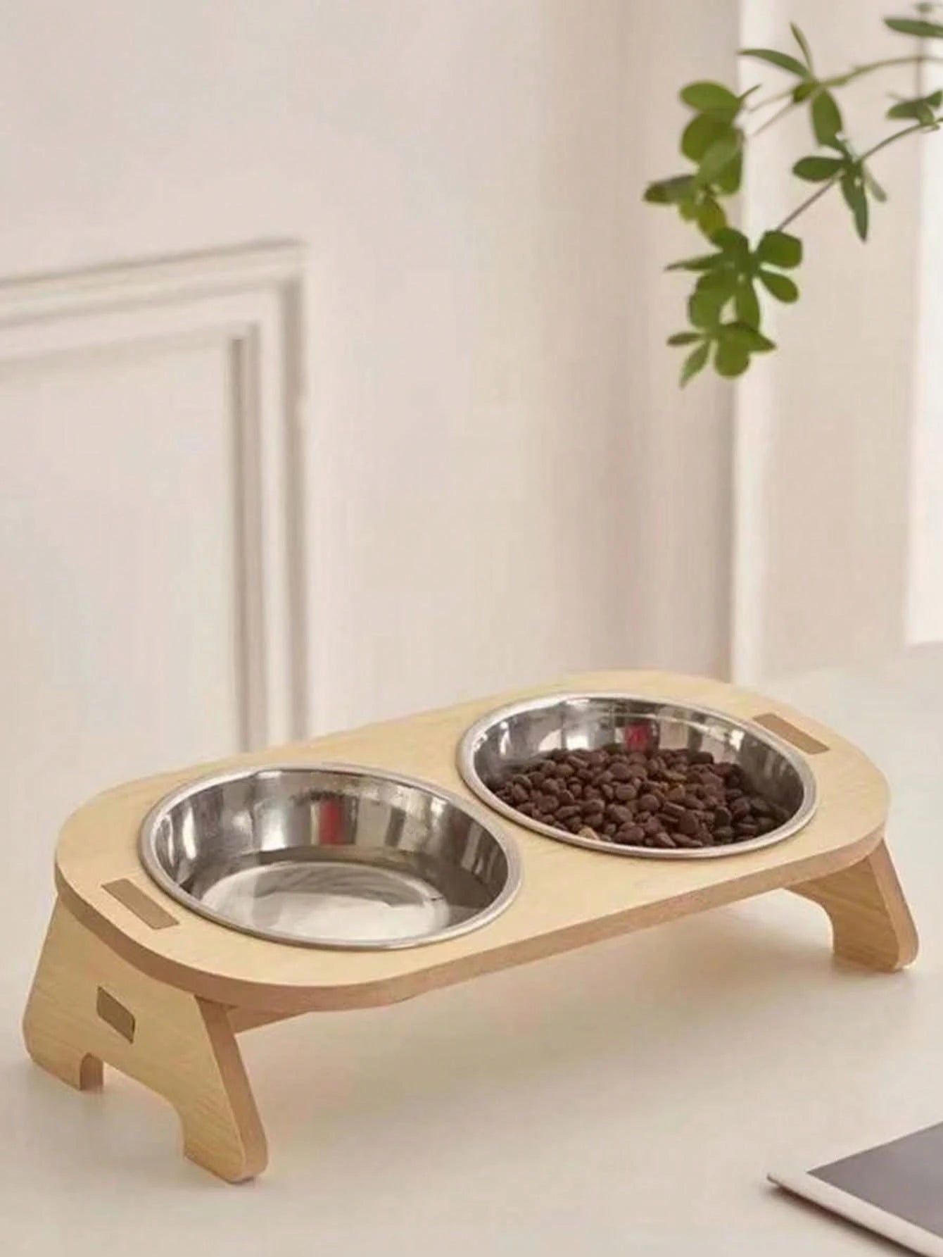 Tilted Stainless Steel Pet Bowl with Stand | Anti-Spill Cat & Dog Feeder