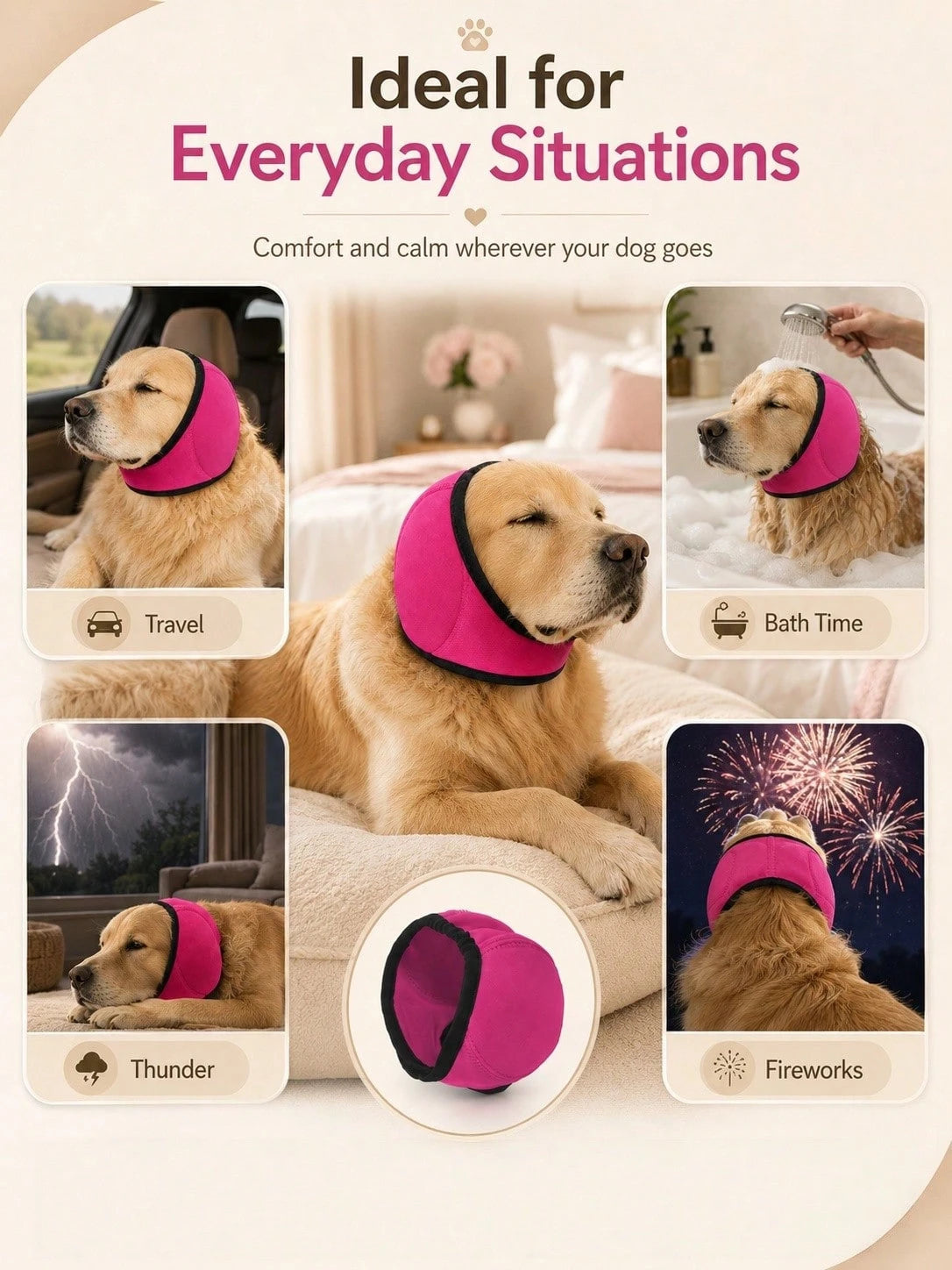 Dog Noise-Reducing Ear Muffs – Calming Ear Cover for Dogs