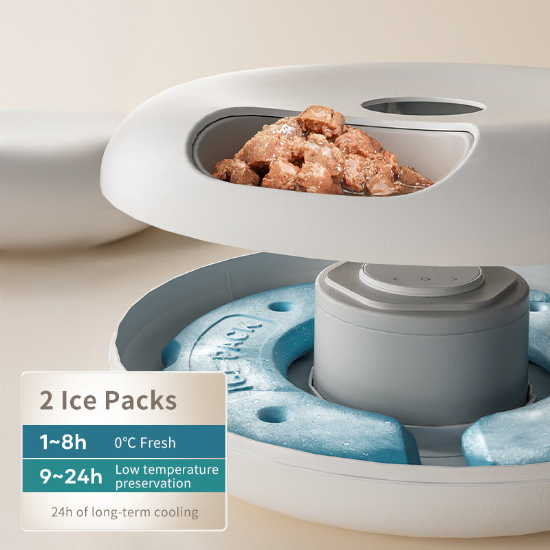ROJECO 6-Meal Automatic Pet Feeder with Ice Packs for Cats & Dogs