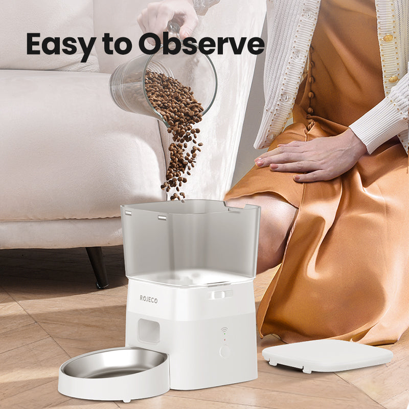 ROJECO 2L WiFi Automatic Pet Feeder | Smart Food Dispenser