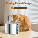 Stainless Steel Cat Water Fountain 2.2L Automatic Pet Water Dispenser (With 4 filters)