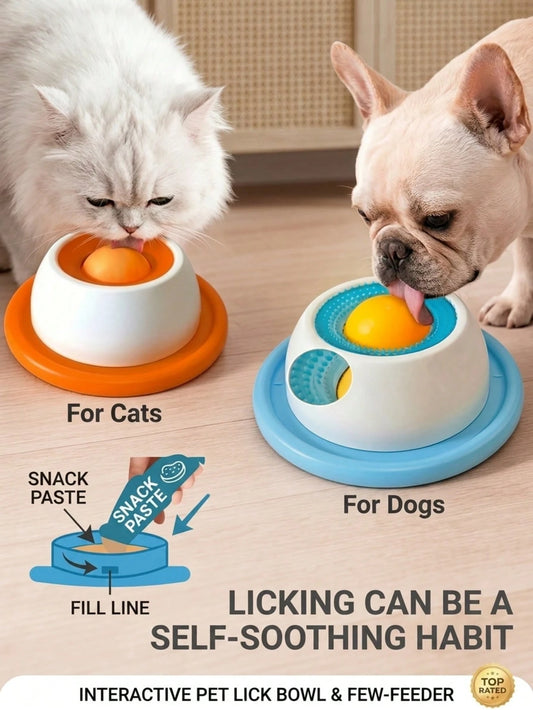 Interactive Slow Feeder Dog & Cat Bowl | Lick Mat for Healthy Eating