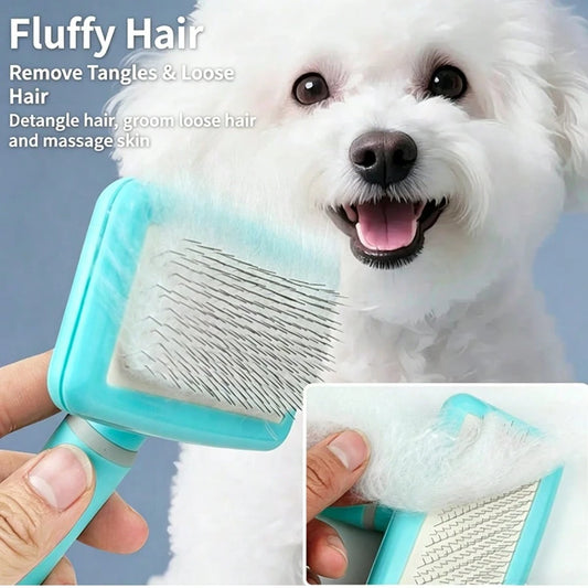 Pet Deshedding Brush for Cats & Dogs | Grooming & Loose Hair Remover