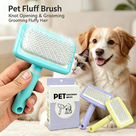 Pet Deshedding Brush for Cats & Dogs | Grooming & Loose Hair Remover