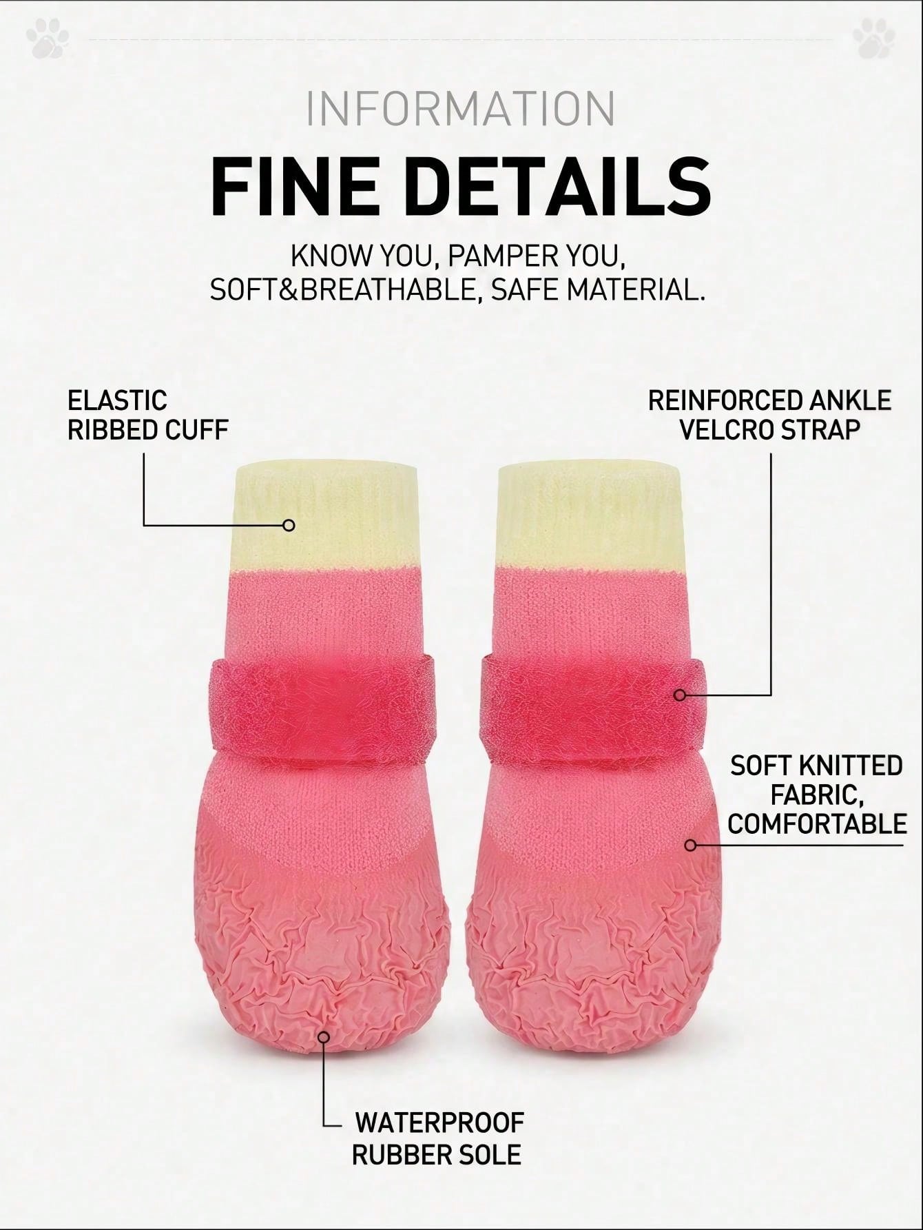 Dog Rain Boots – Waterproof Non-Slip Paw Protection Shoes | 2 Pairs