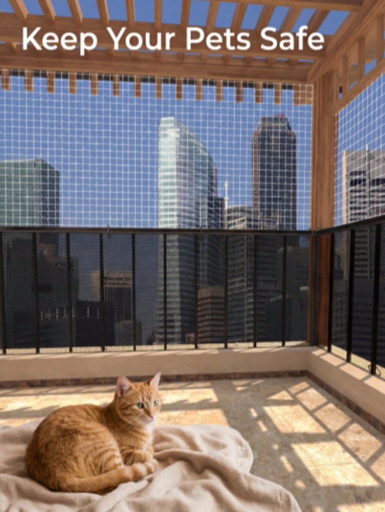 Balcony Safety Net 2m x 79cm – Pet-Proof Garden & Balcony Netting