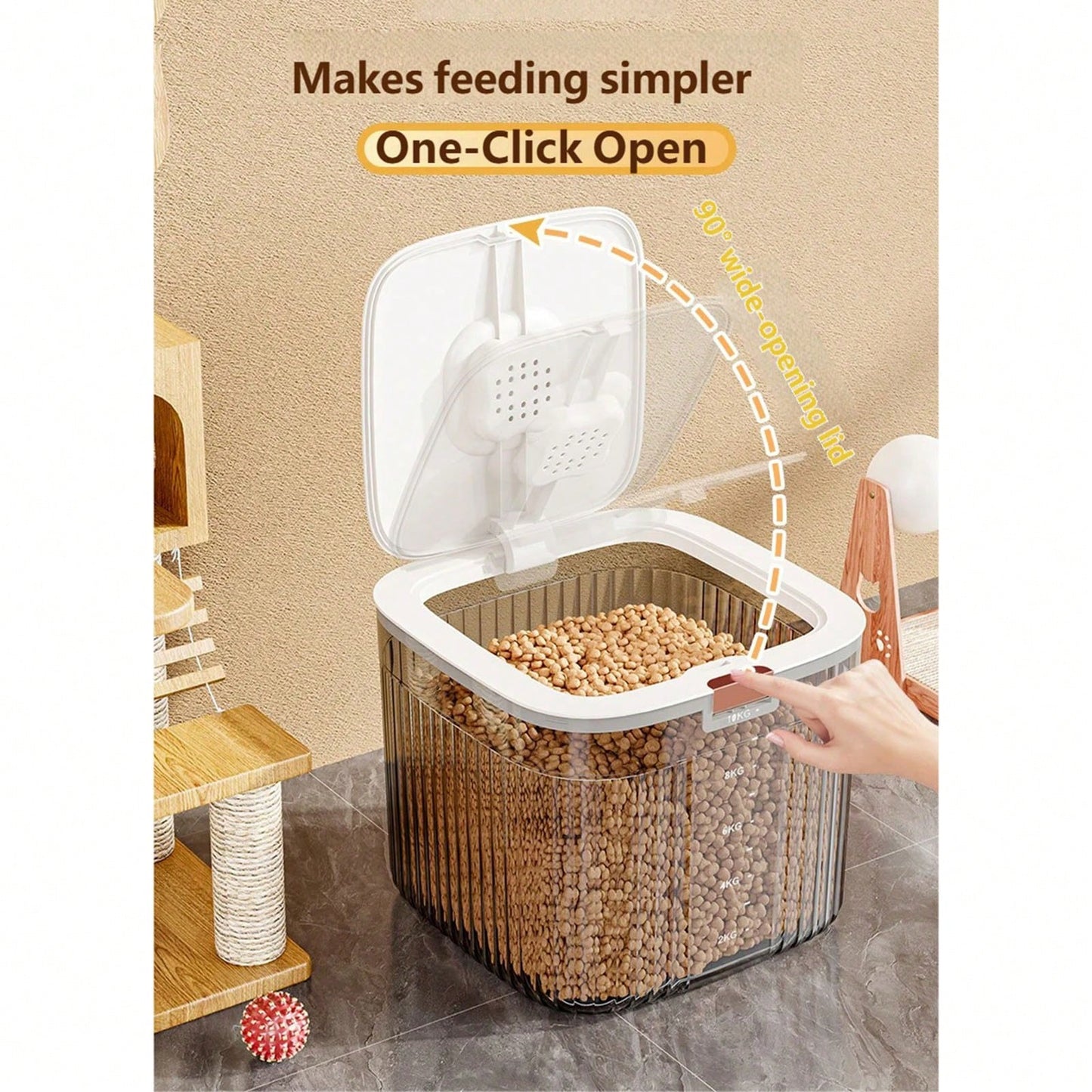 Pet Food Storage Container – Airtight Dry Food & Treats Container