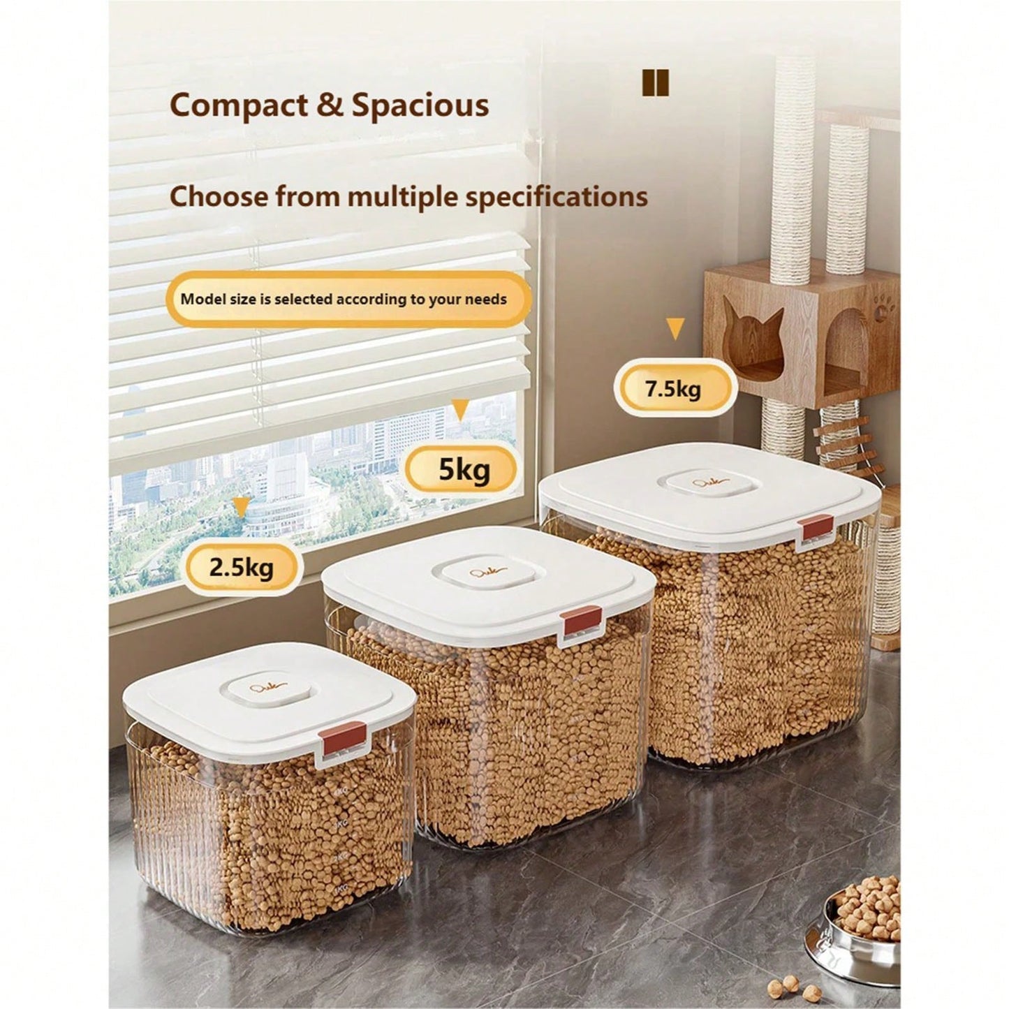 Pet Food Storage Container – Airtight Dry Food & Treats Container