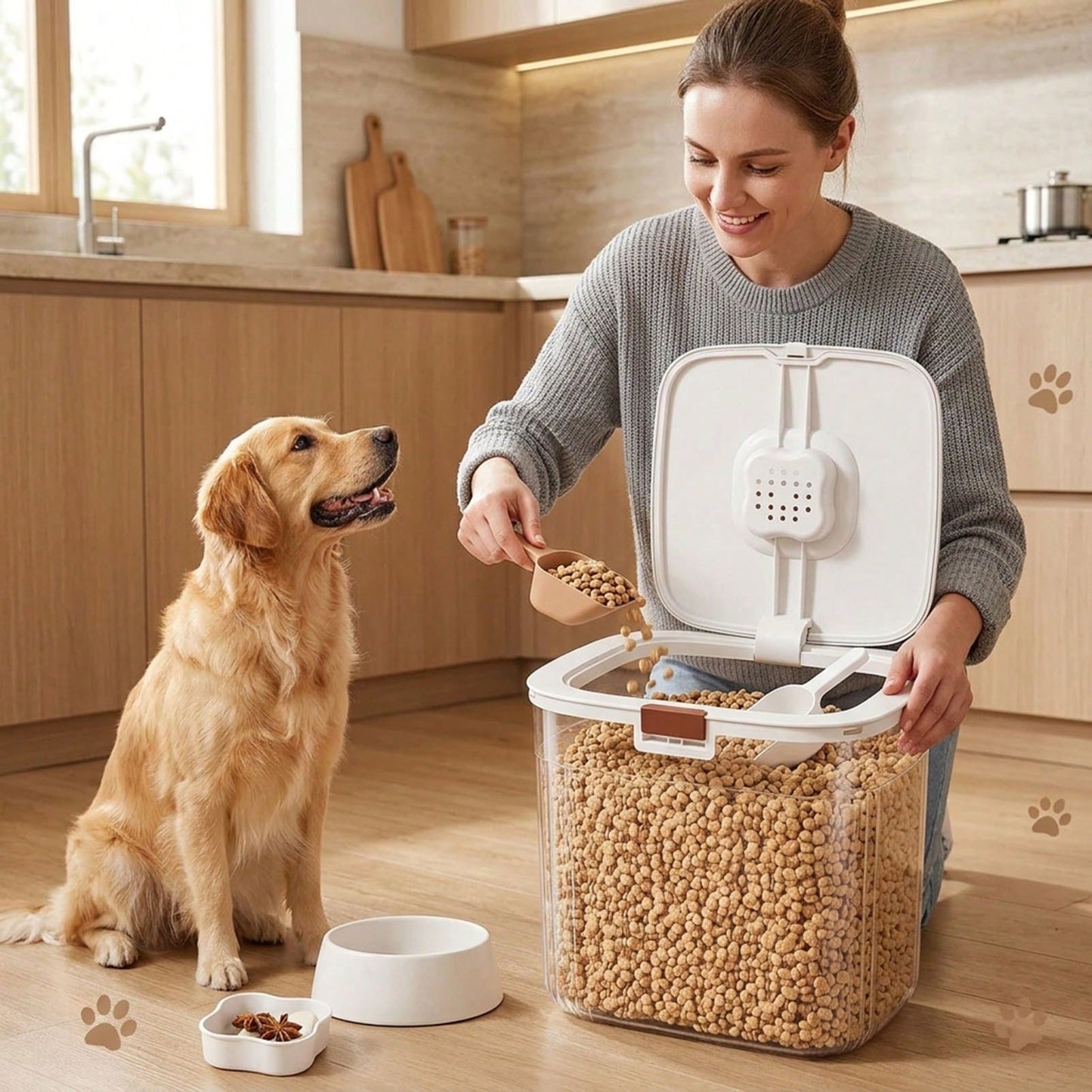 Pet Food Storage Container – Airtight Dry Food & Treats Container
