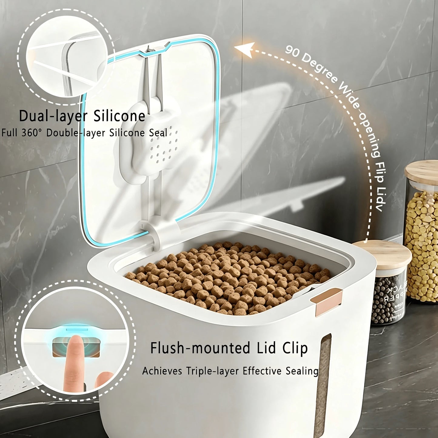 Airtight Pet Food Storage Container – Moisture & Pest-Proof Dog & Cat Food Bin
