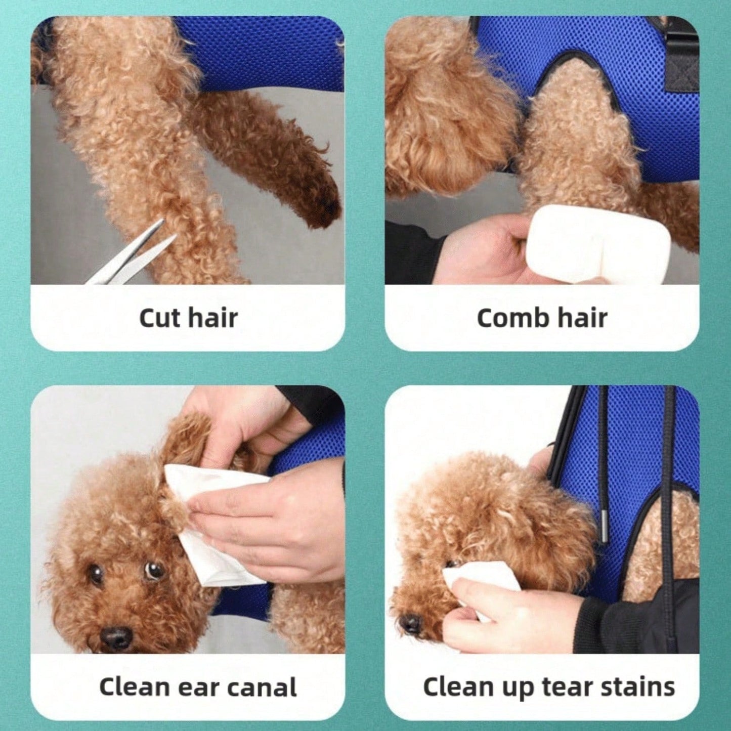 Pet Grooming Hammock with Nail Clippers | Grooming Sling for Dogs & Cats