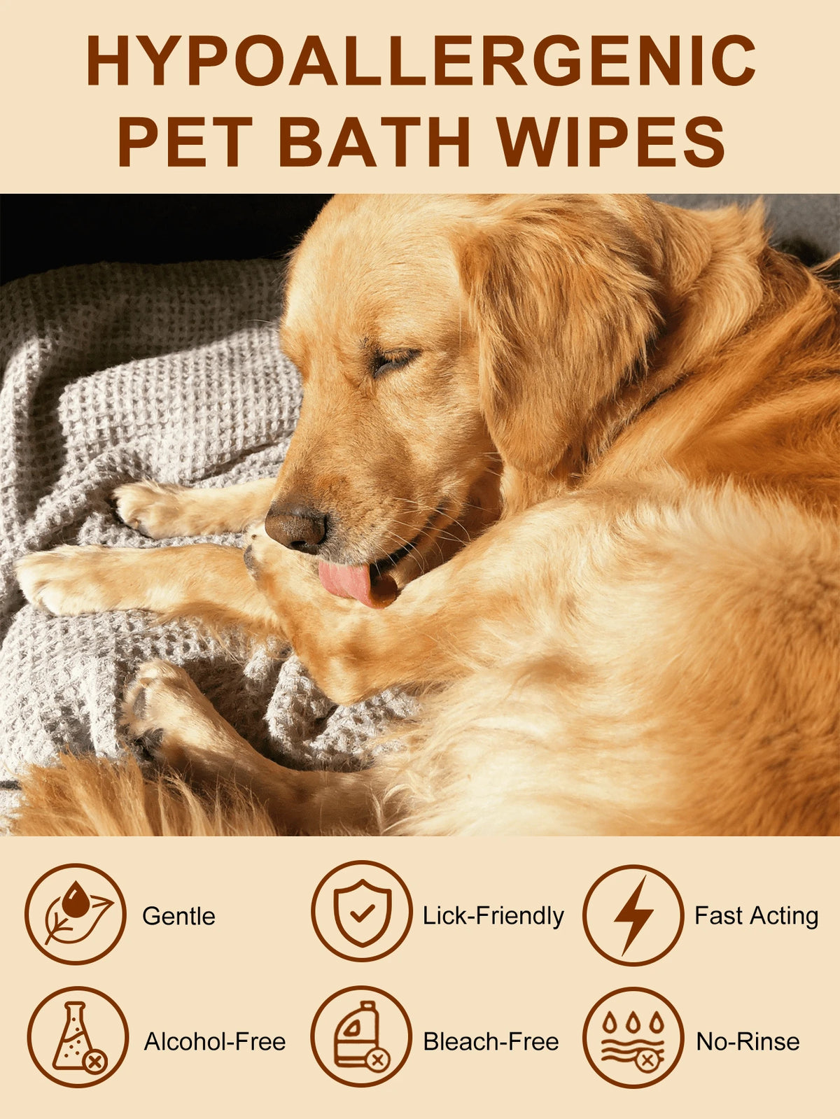 Pet Deodorizing Glove Wipes – Coconut Scent for Dogs & Cats