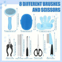 9-Piece Dog Grooming Kit with Self-Cleaning Slicker Brush, Nail Clippers & Deshedding Tools
