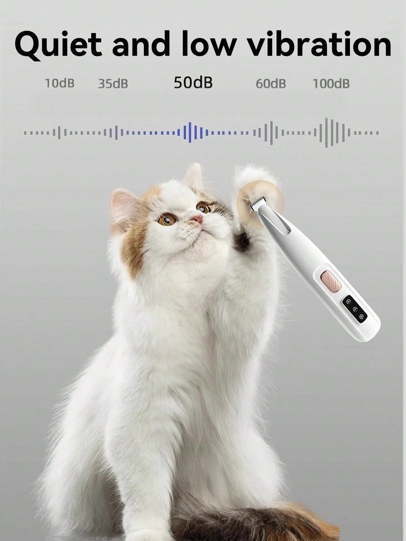 USB Rechargeable LED Pet Paw Trimmer for Dogs & Cats | Low Noise Grooming Clipper