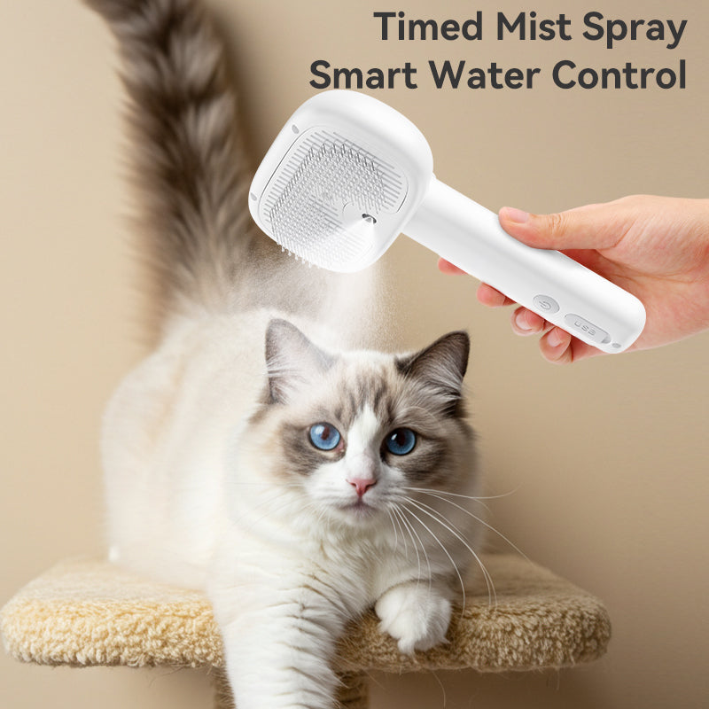 ROJECO Electric Steam Pet Brush with Water Spray for Dogs & Cats