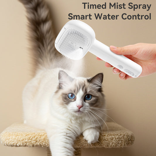ROJECO Electric Steam Pet Brush with Water Spray for Dogs & Cats